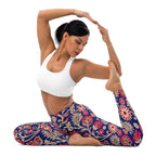 [Floral Bloom] Ruby Heritage Yoga Leggings