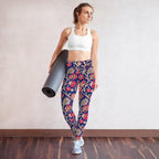 [Floral Bloom] Ruby Heritage Yoga Leggings