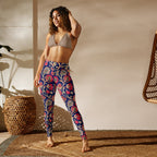 [Floral Bloom] Ruby Heritage Yoga Leggings