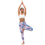 [Floral Bloom] Blushing Hydrangea Yoga Leggings
