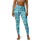 [Floral Bloom] Azure Meadow Yoga Leggings