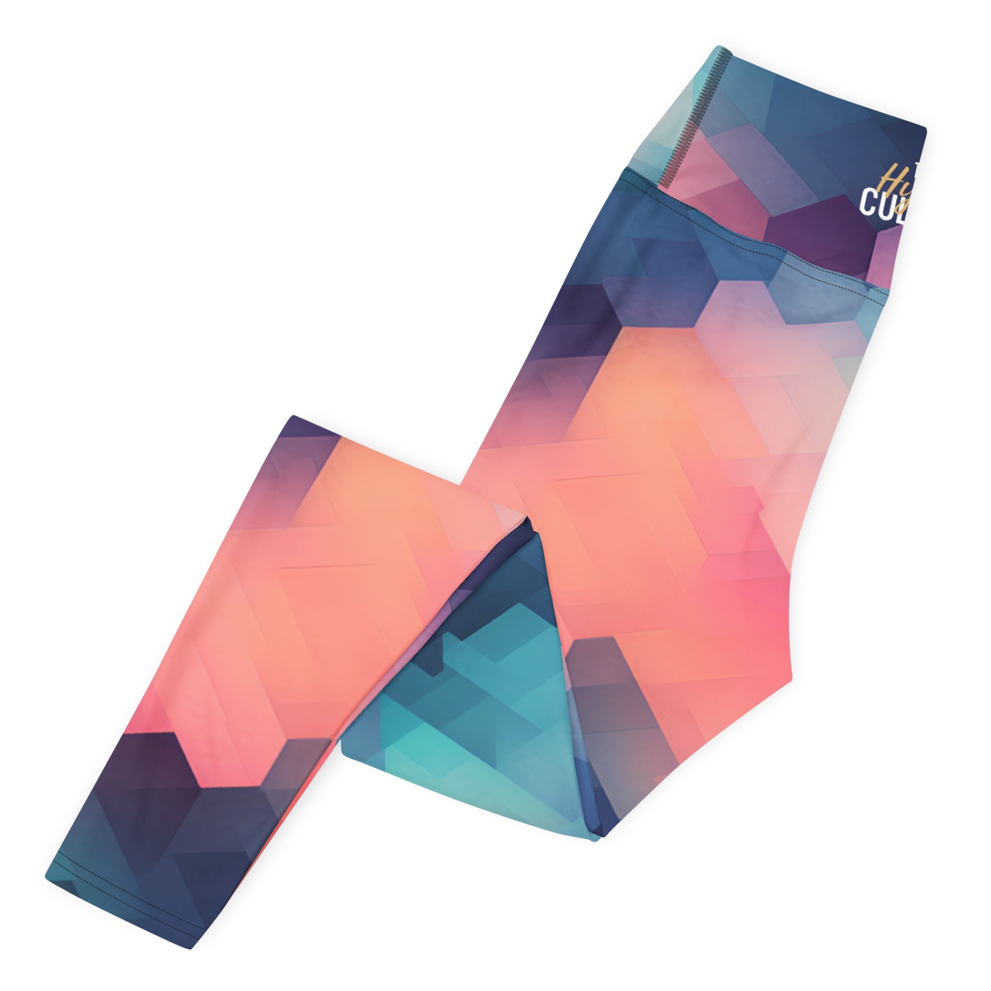 [GeoModa] Cubic Blush Yoga Leggings