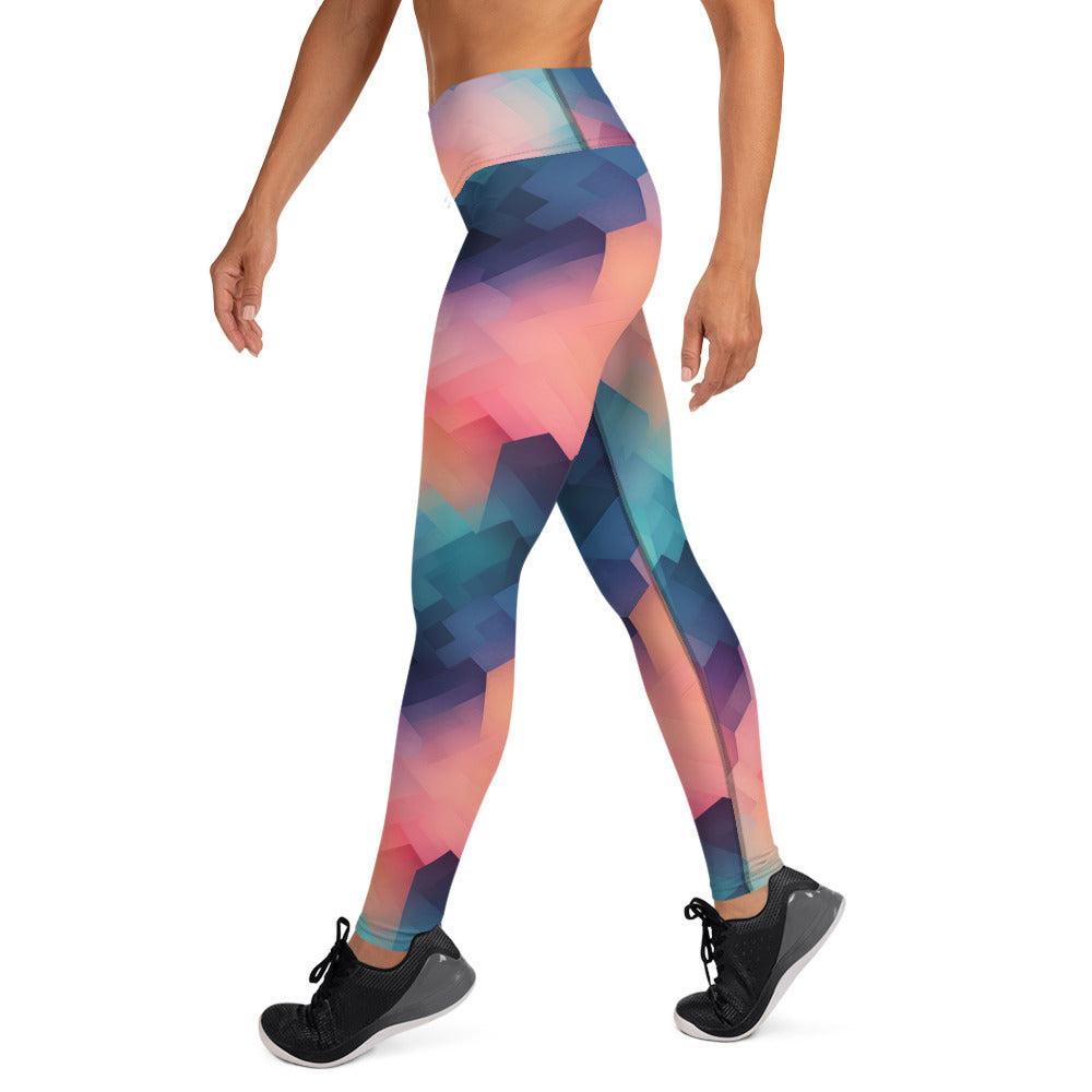 [GeoModa] Cubic Blush Yoga Leggings