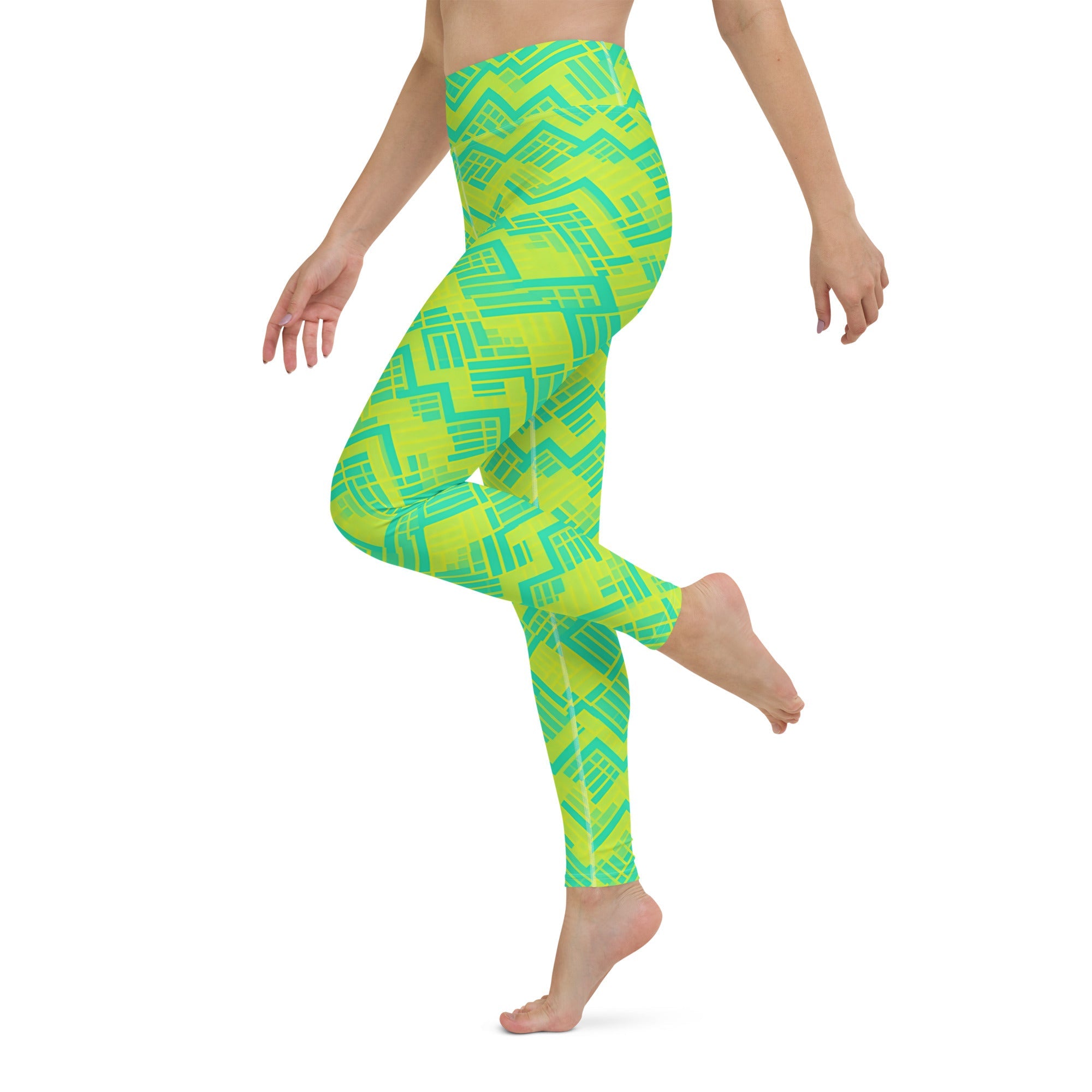 [GeoModa] Lemon Zest Yoga Leggings