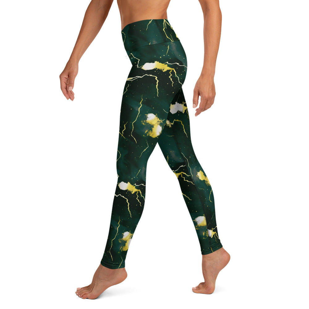 [Luxe Chic] Green Thunder Yoga Leggings