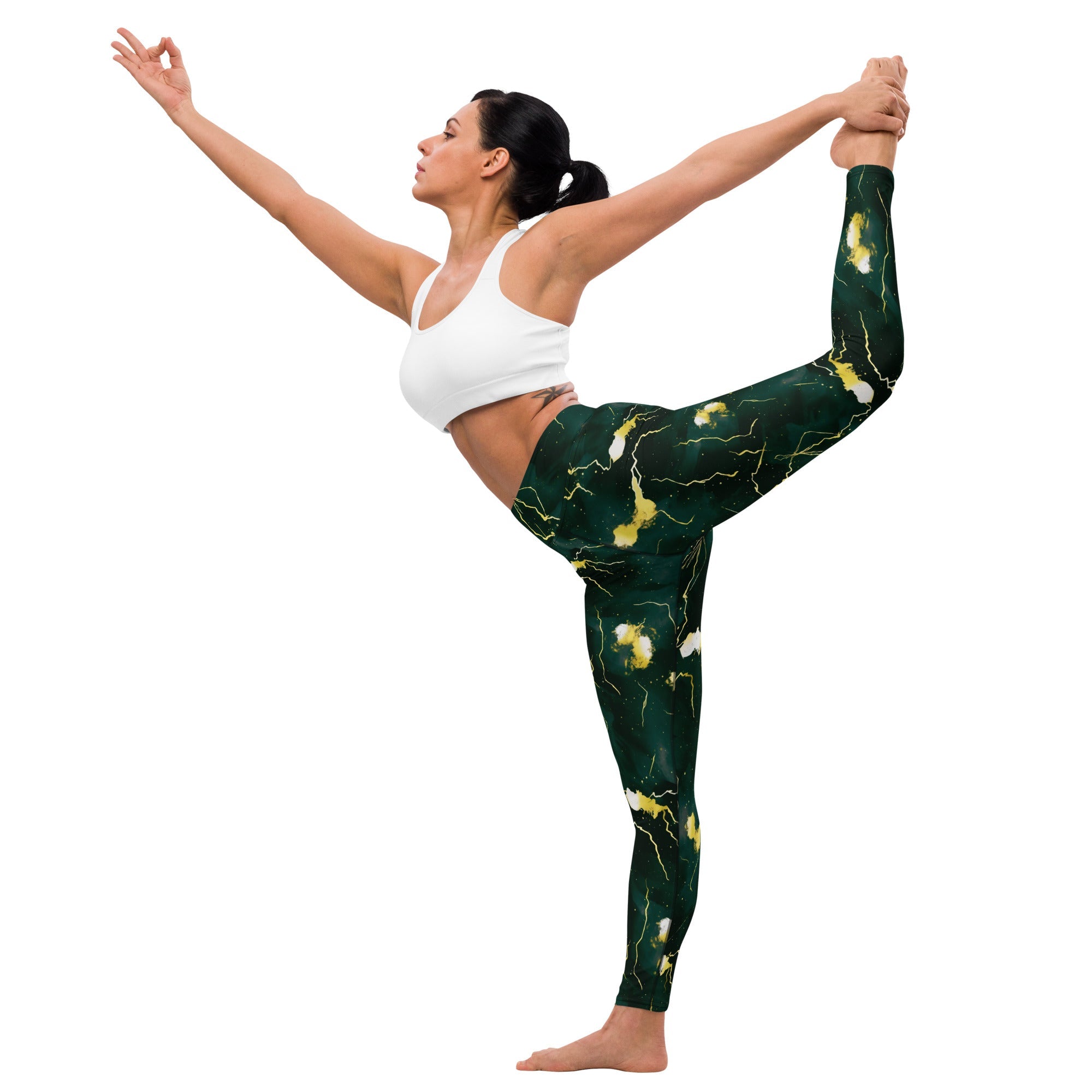 [Luxe Chic] Green Thunder Yoga Leggings