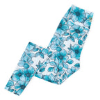 [Floral Bloom] Blue Mystique Yoga Leggings