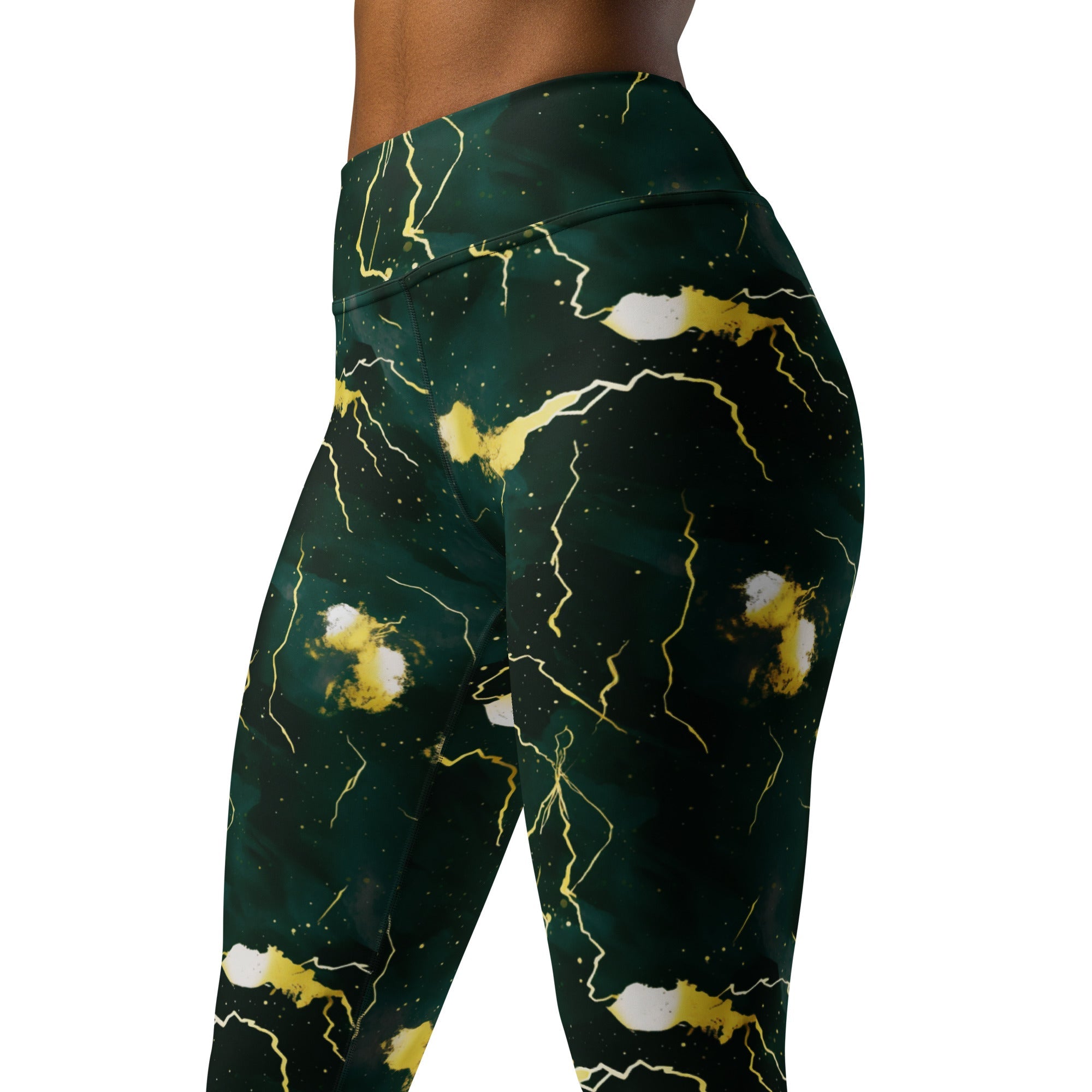 [Luxe Chic] Green Thunder Yoga Leggings