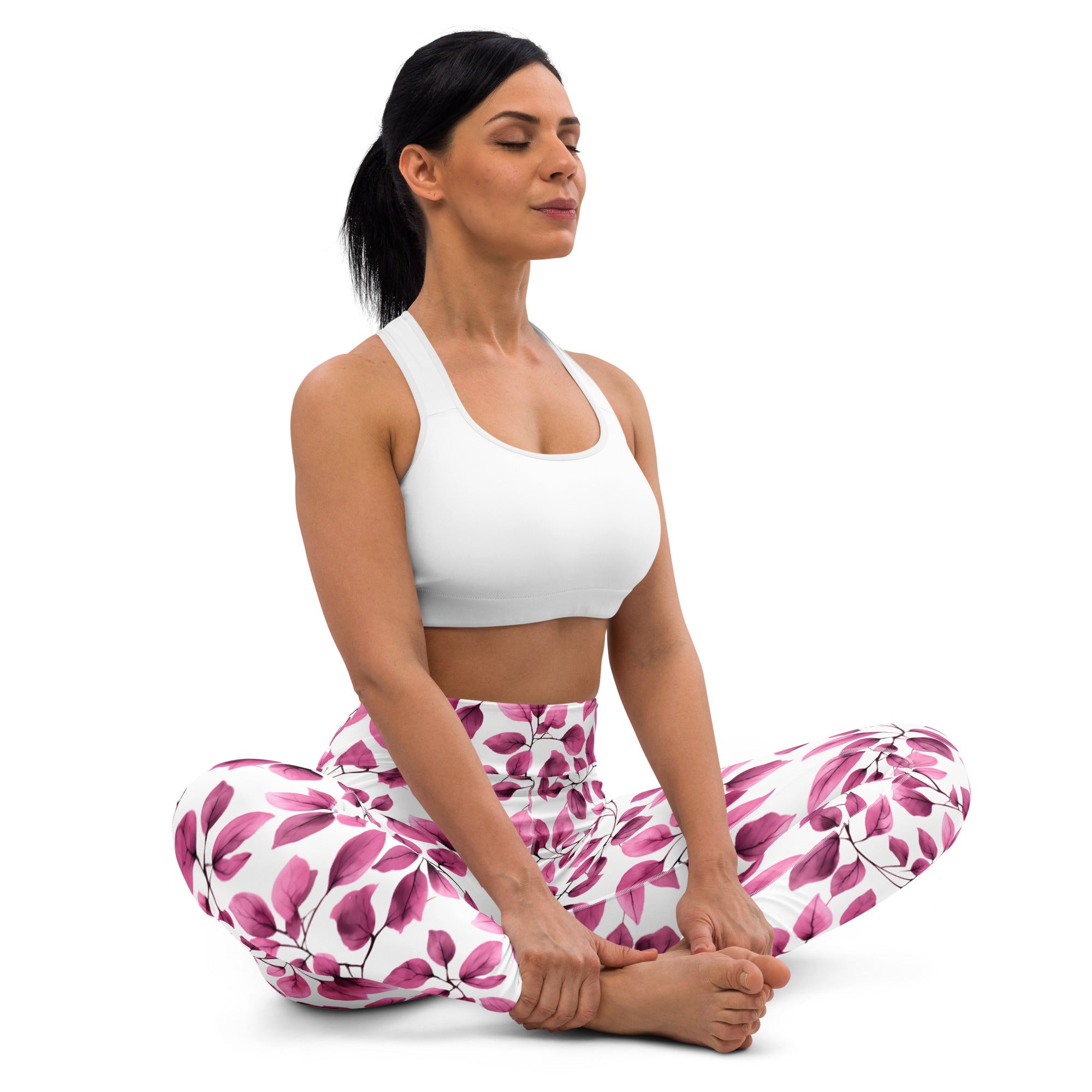 [Floral Bloom] Love Leaf Yoga Leggings