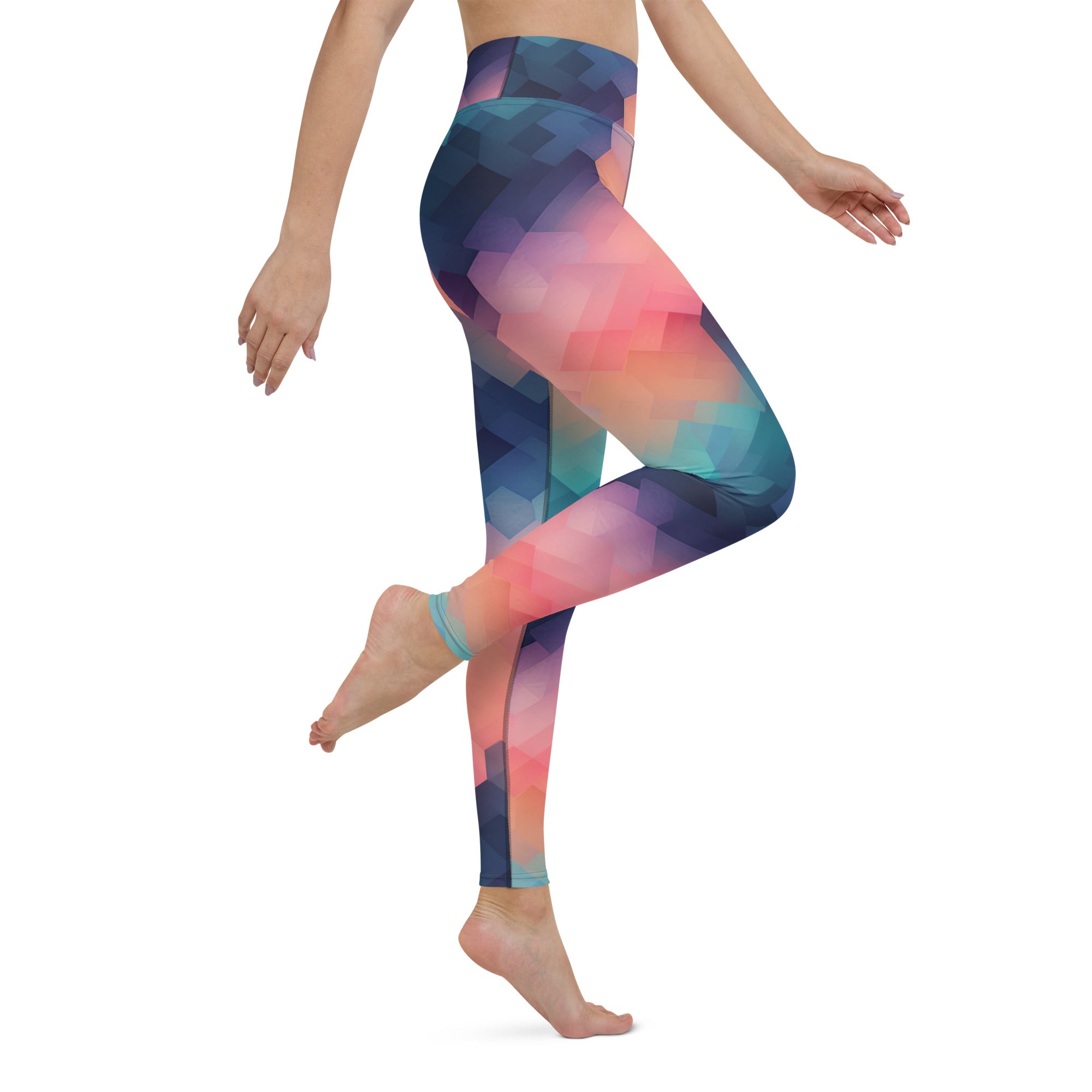 [GeoModa] Cubic Blush Yoga Leggings