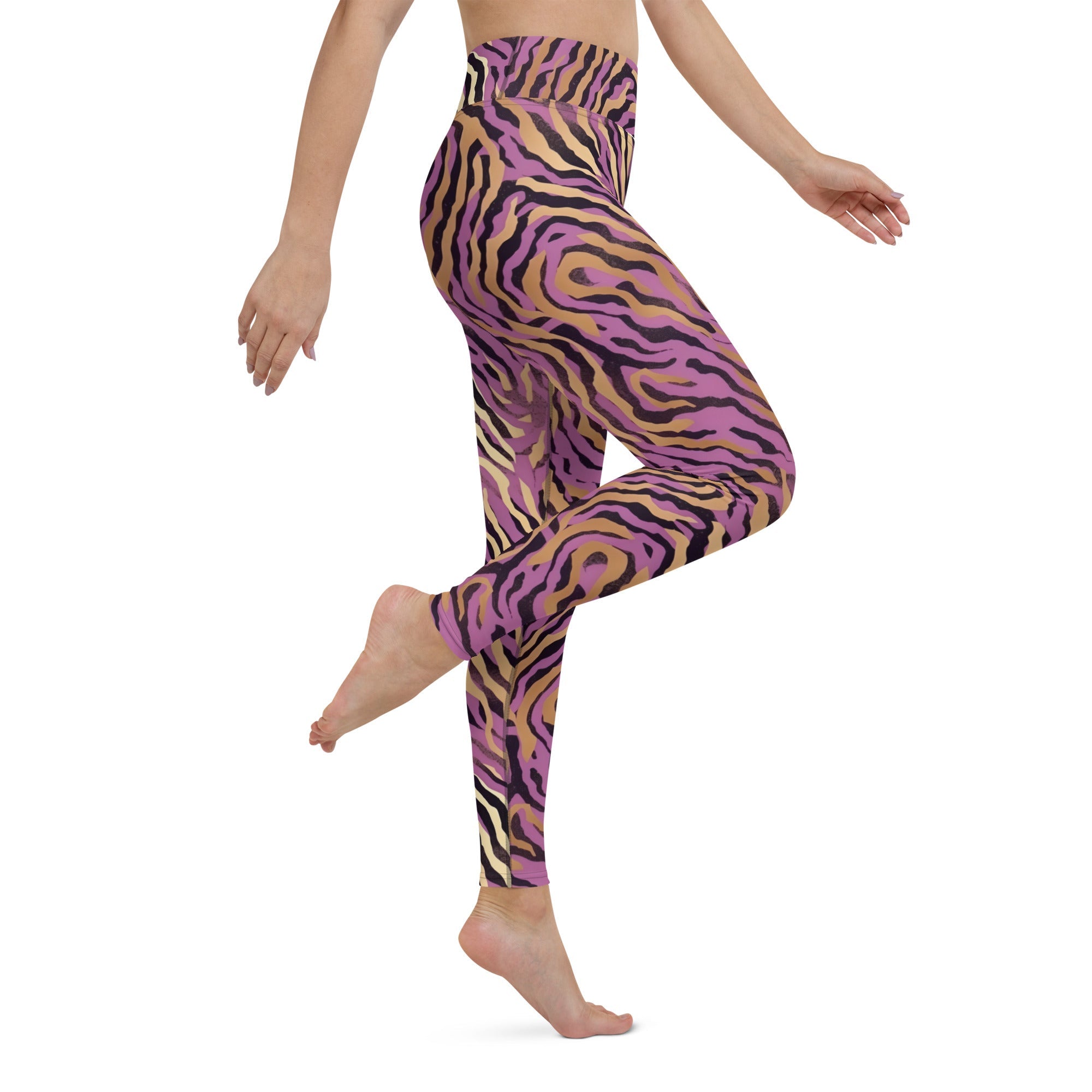 [Wild Side] Purple Stripie Yoga Leggings