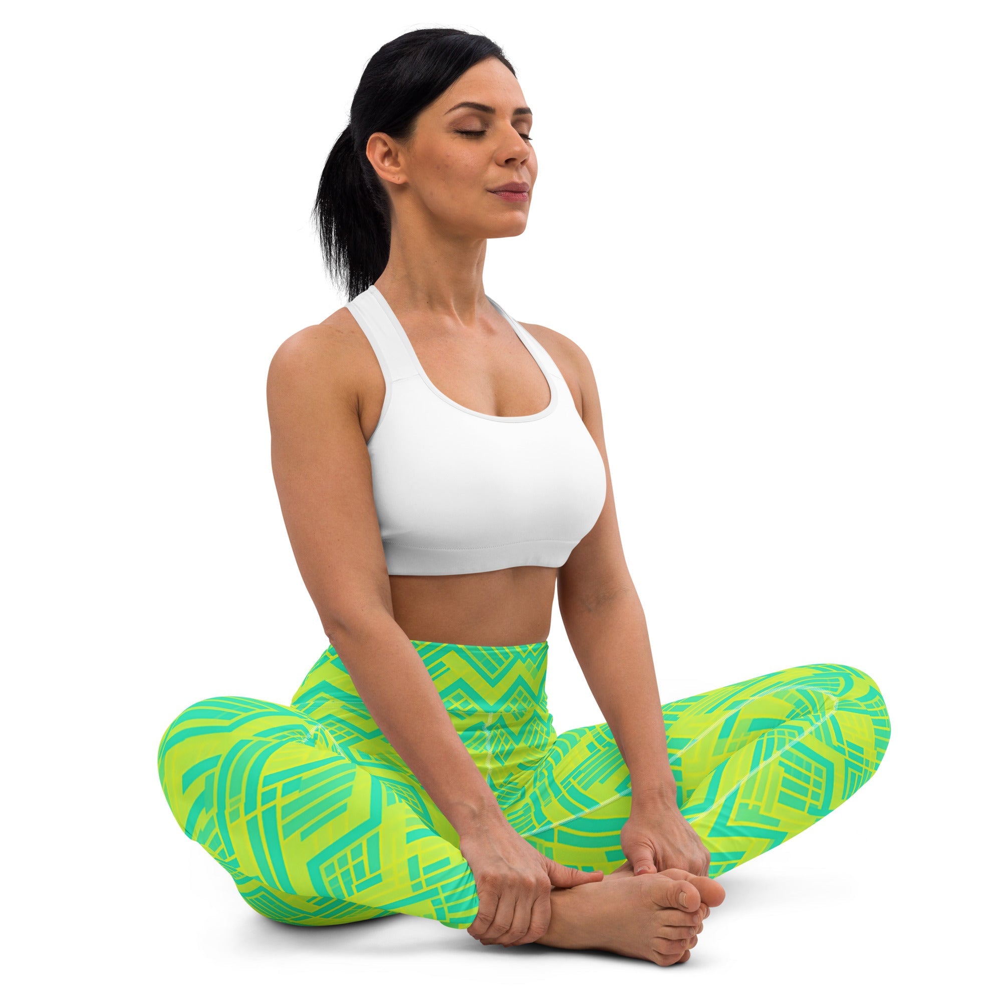 [GeoModa] Lemon Zest Yoga Leggings