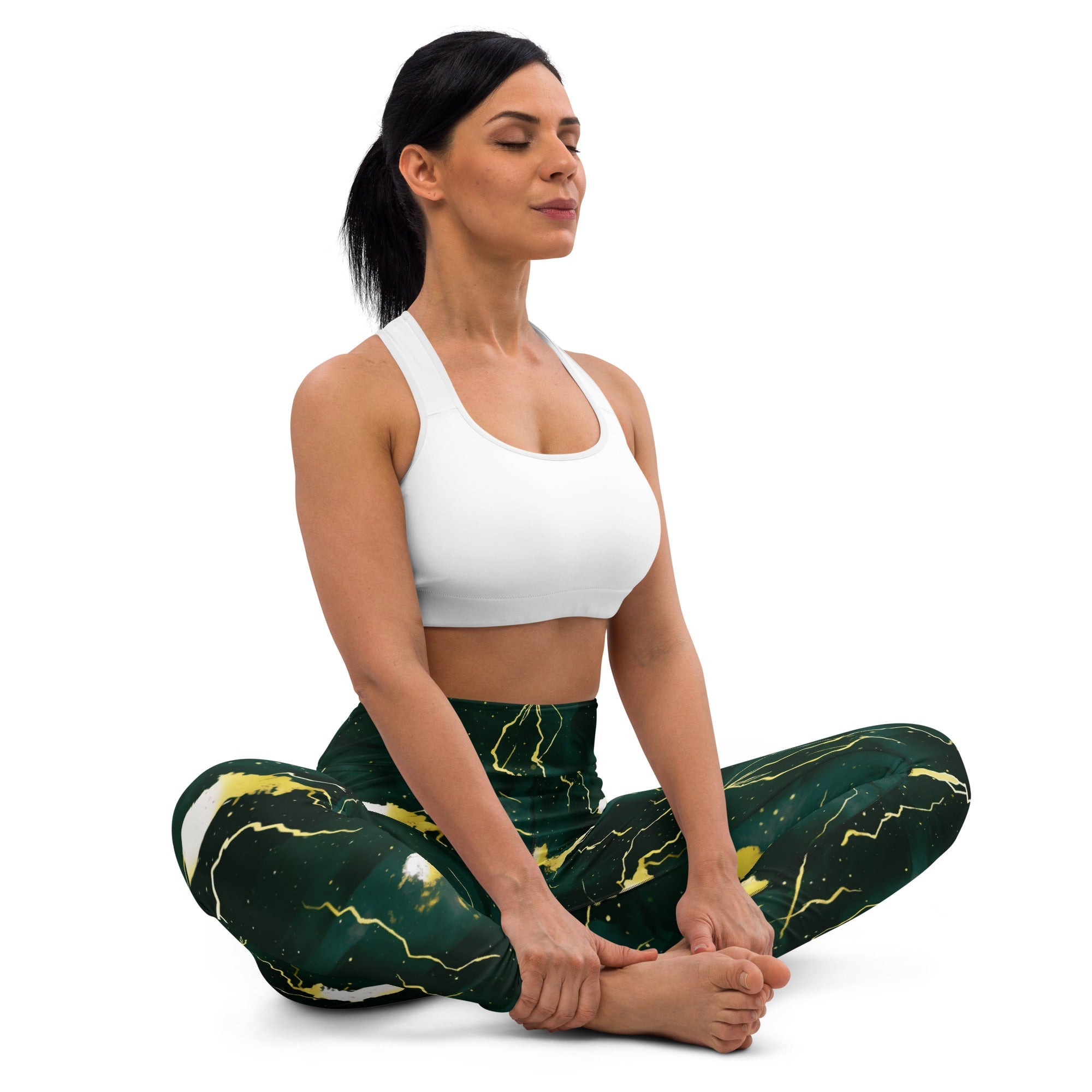 [Luxe Chic] Green Thunder Yoga Leggings