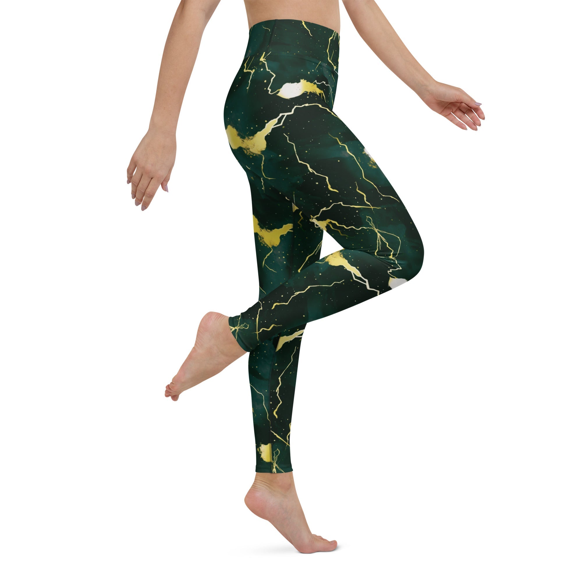 [Luxe Chic] Green Thunder Yoga Leggings