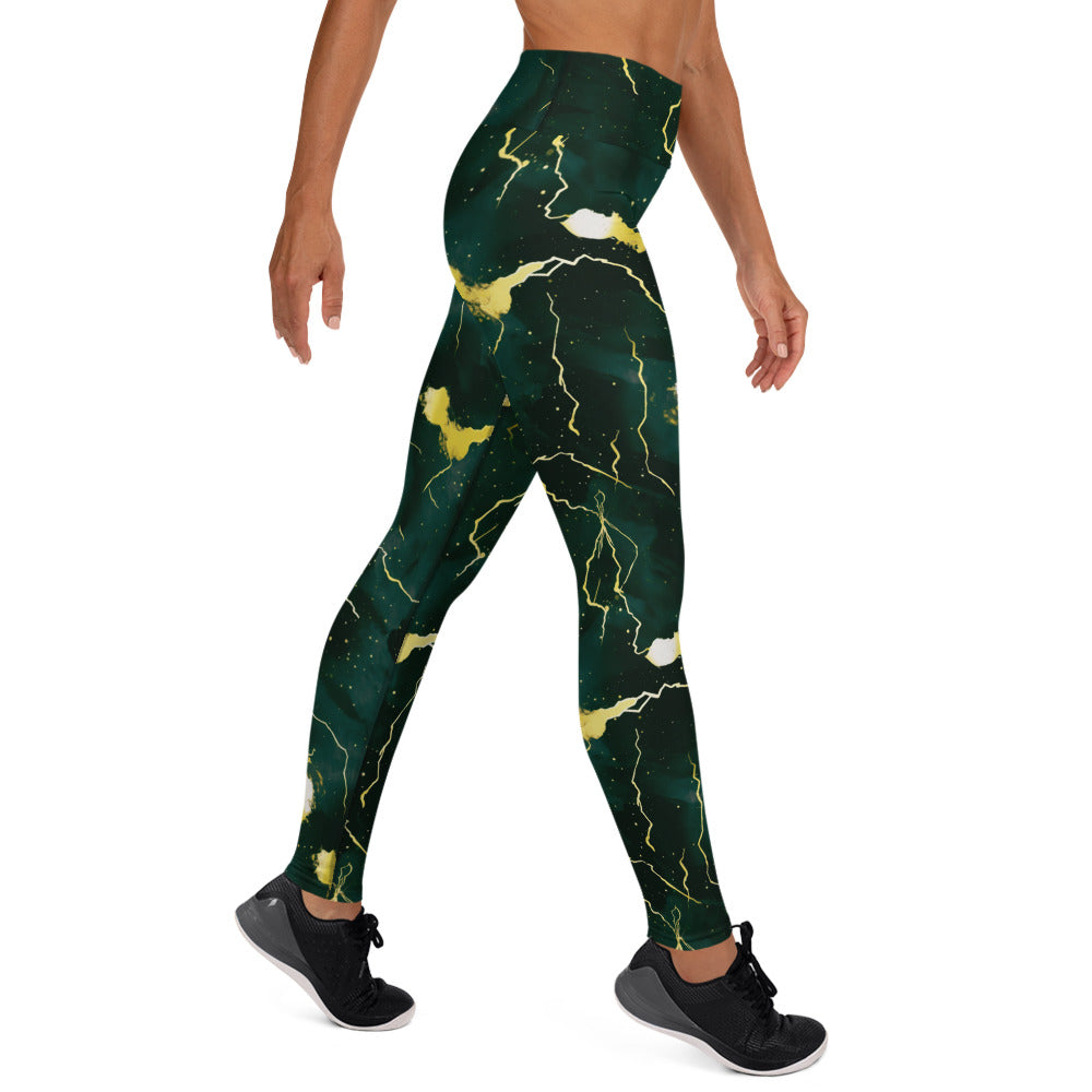 [Luxe Chic] Green Thunder Yoga Leggings