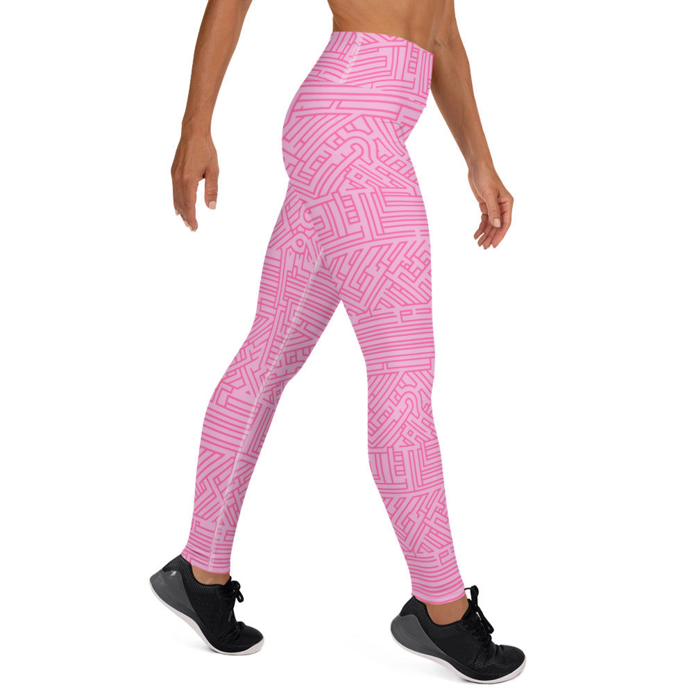 [GeoModa] Bubblegum Puzzle Yoga Leggings