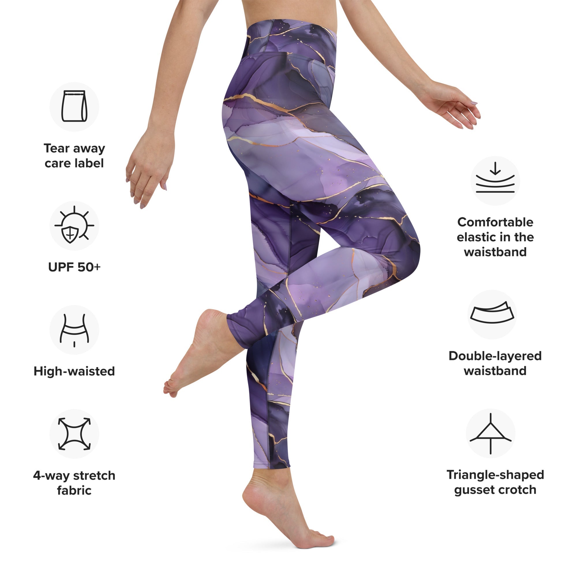 [Luxe Chic] Amethyst Gleam Yoga Leggings