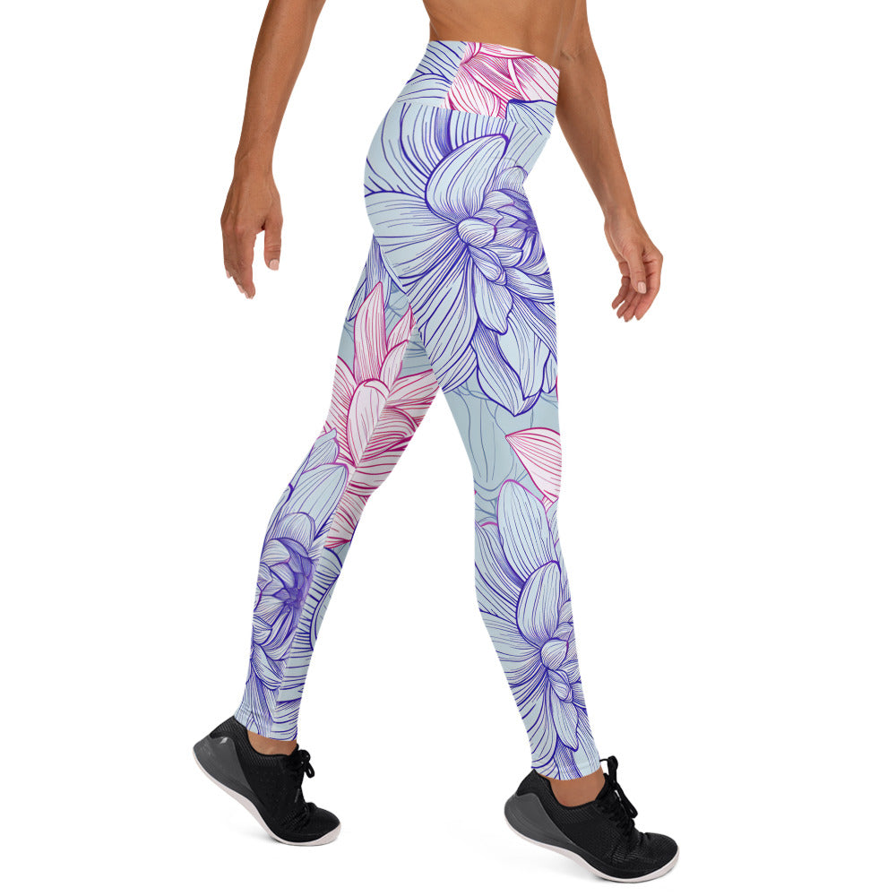 [Floral Bloom] Dahlia Gloom Yoga Leggings