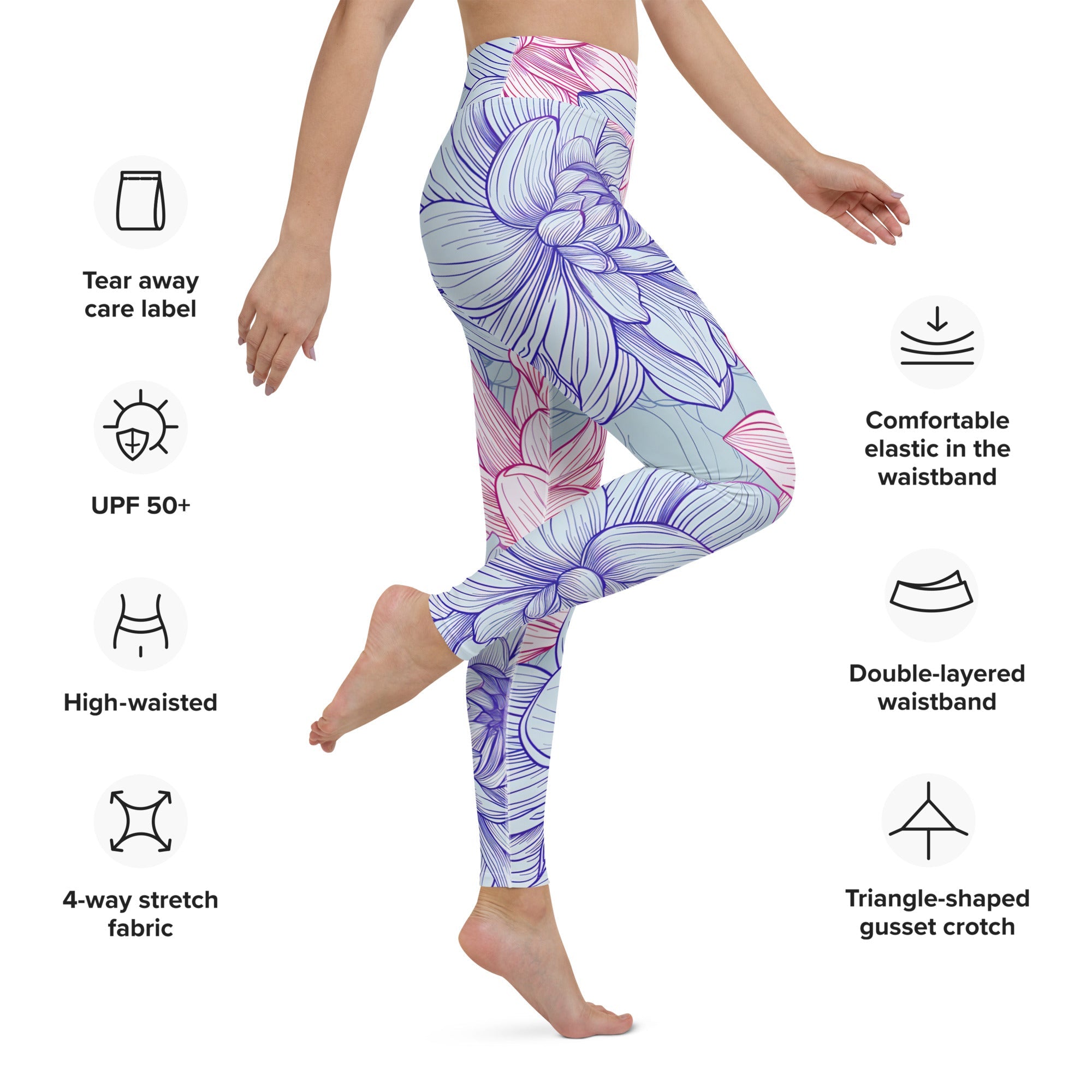 [Floral Bloom] Dahlia Gloom Yoga Leggings