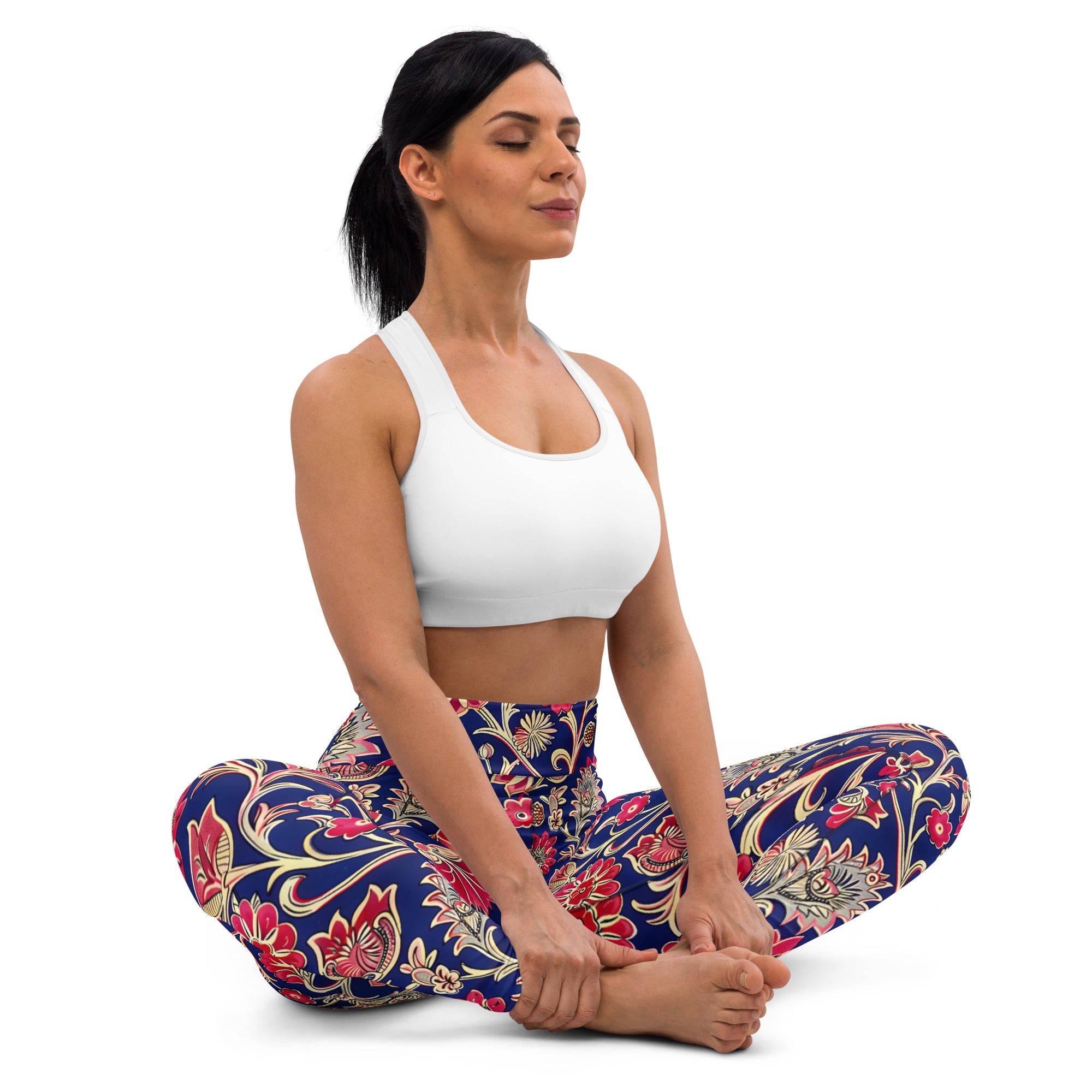 [Floral Bloom] Ruby Heritage Yoga Leggings