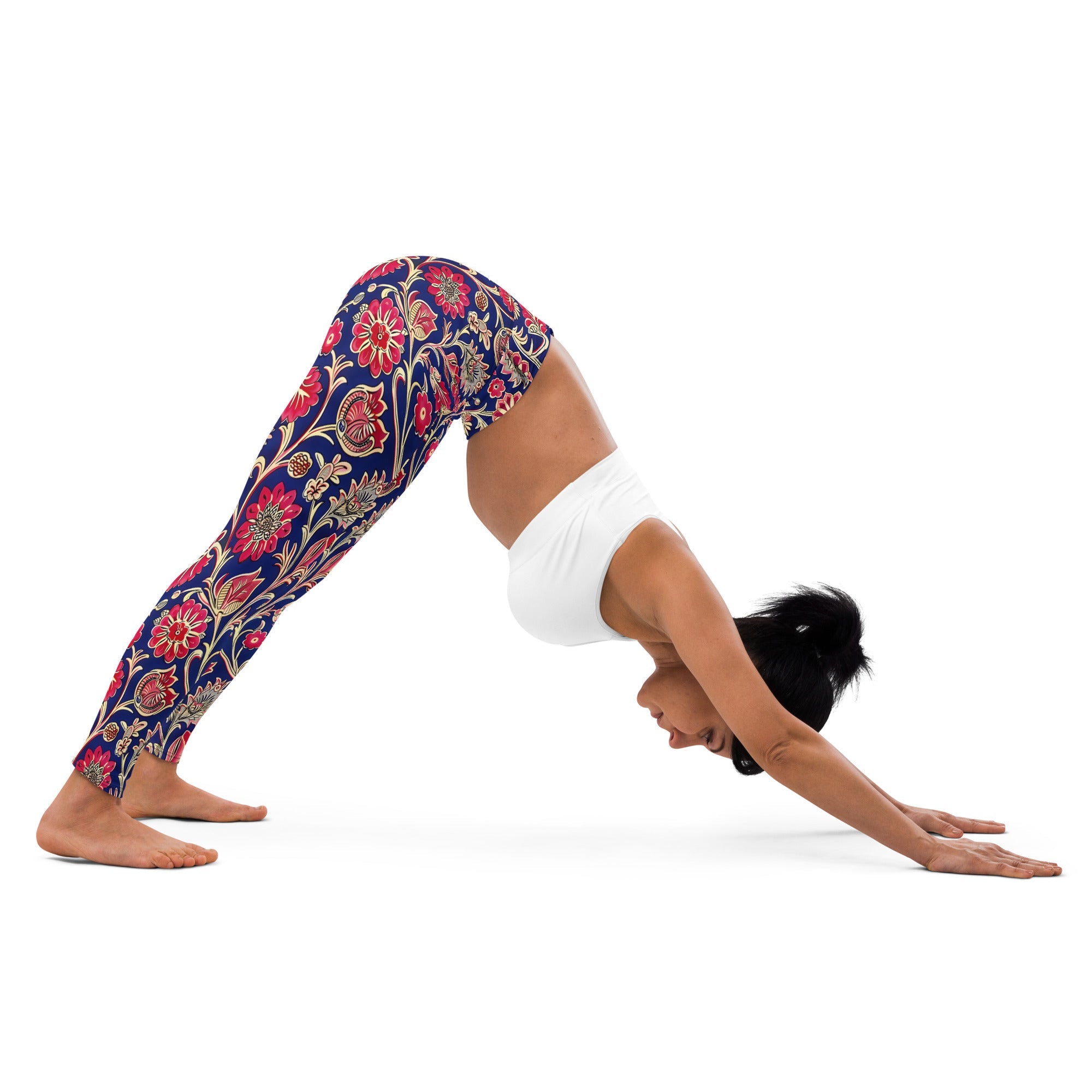 [Floral Bloom] Ruby Heritage Yoga Leggings