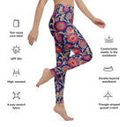 [Floral Bloom] Ruby Heritage Yoga Leggings