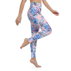 [Floral Bloom] Blushing Hydrangea Yoga Leggings