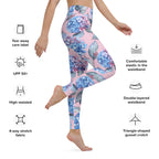 [Floral Bloom] Blushing Hydrangea Yoga Leggings