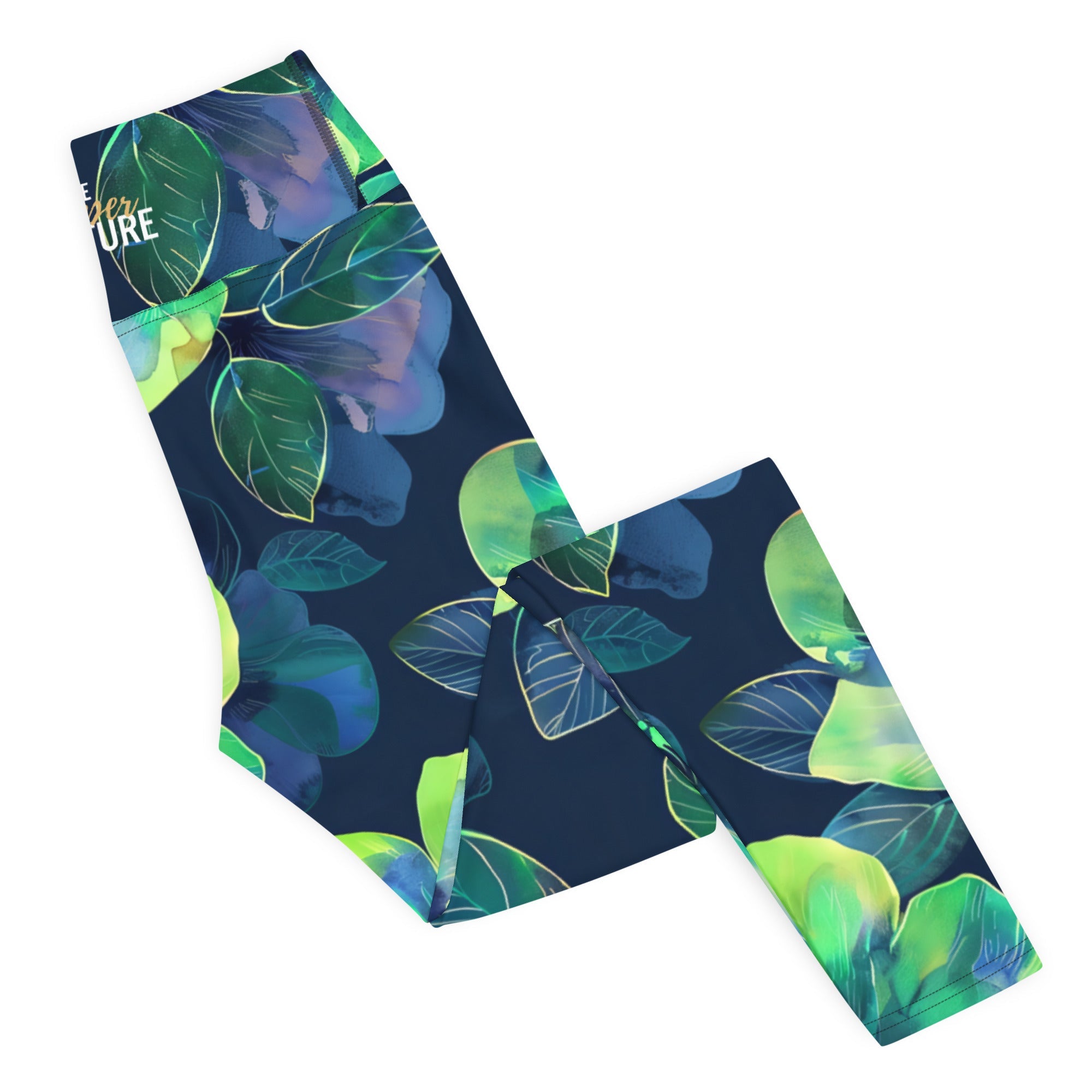 [Floral Bloom] Electric Flora Yoga Leggings