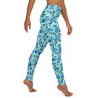 [Floral Bloom] Azure Meadow Yoga Leggings