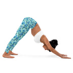 [Floral Bloom] Azure Meadow Yoga Leggings