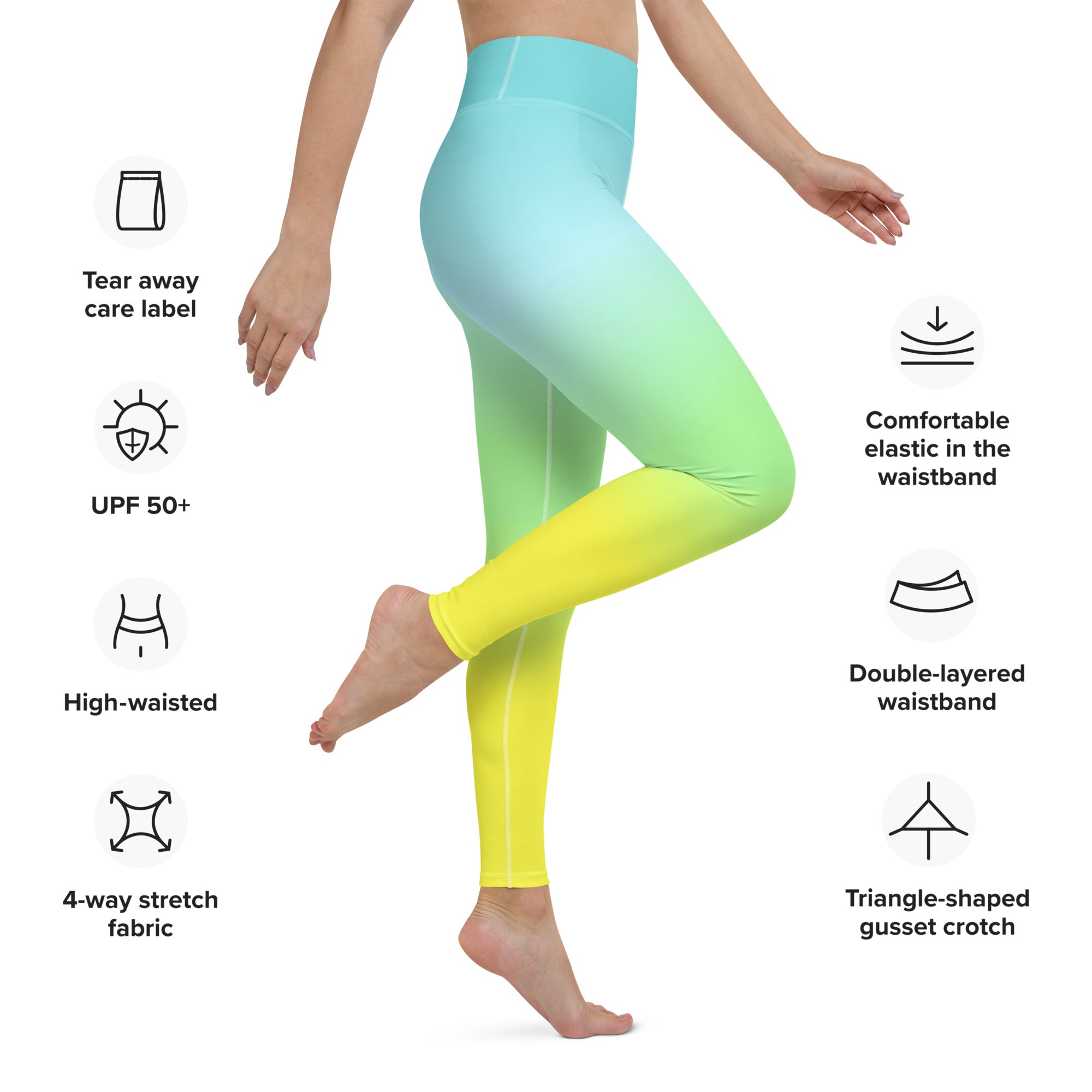 [THC Basics] Tropical Wave Yoga Leggings