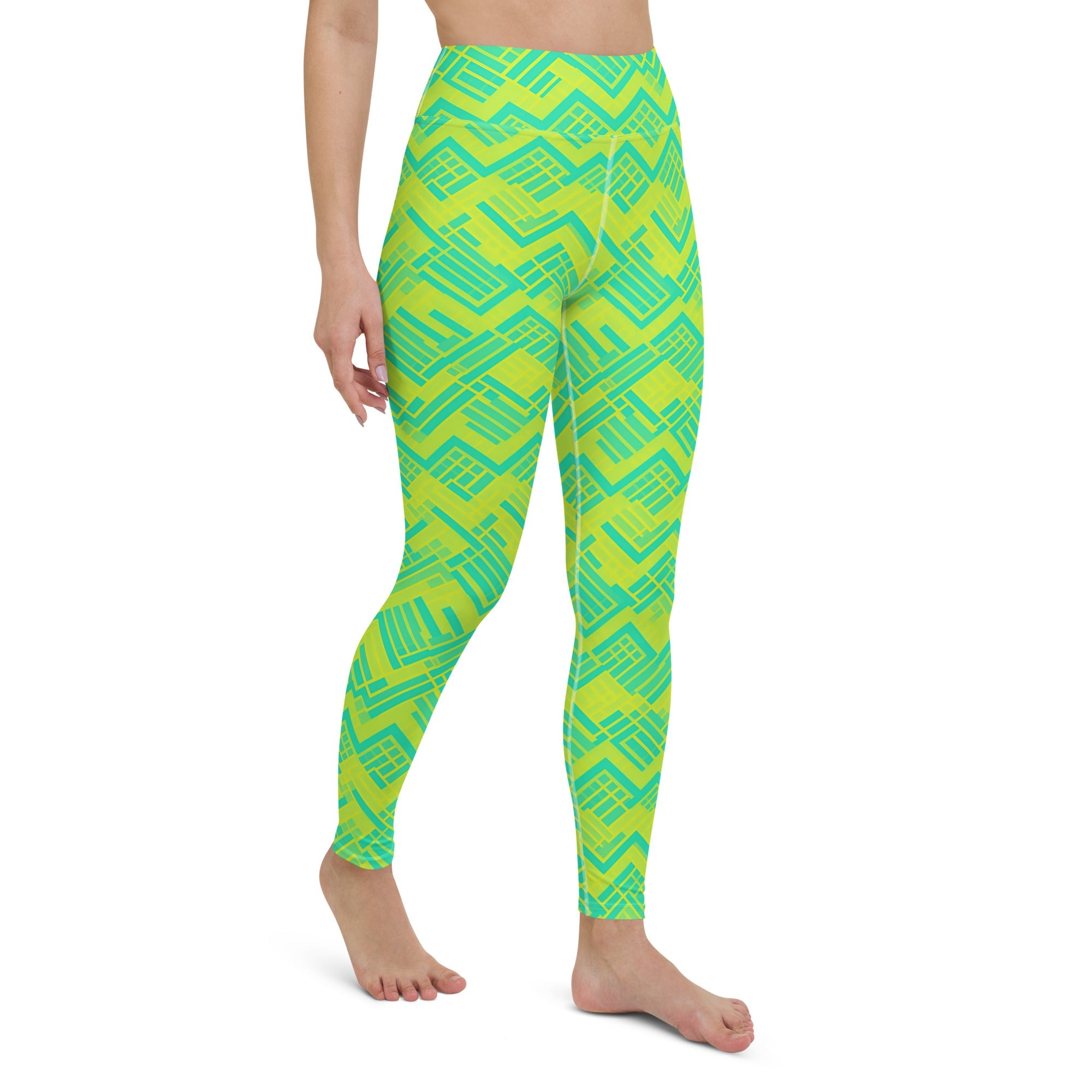 [GeoModa] Lemon Zest Yoga Leggings