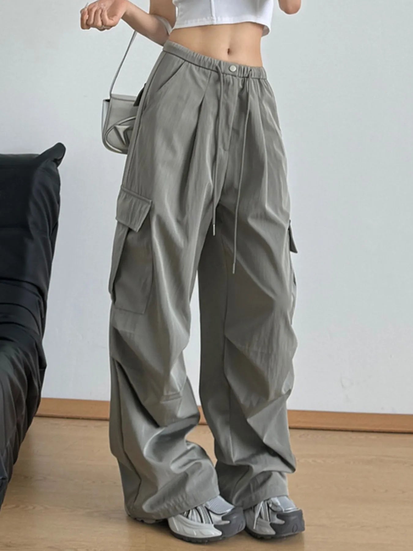 Drawstring Wide Leg Pants