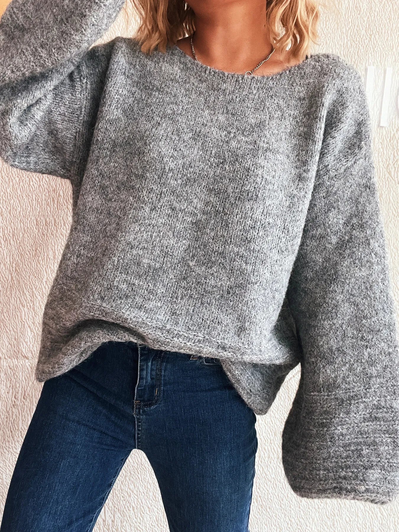 Relaxed Fit Round Neck Sweater