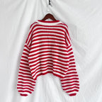 Oversized Striped Drop Shoulder Sweater