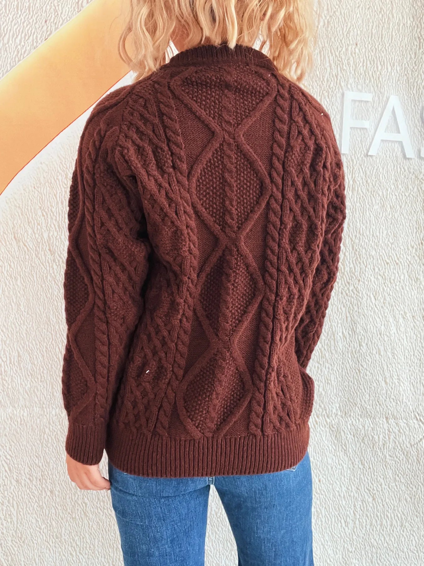 Cable Knit Long Sleeve Sweater