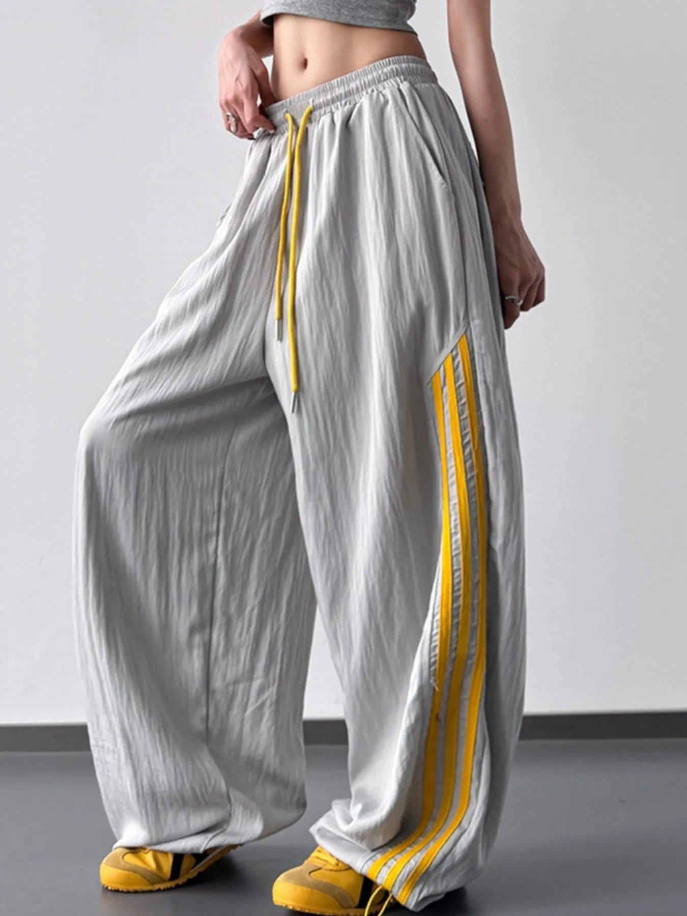 Side Striped Wide Leg Pants