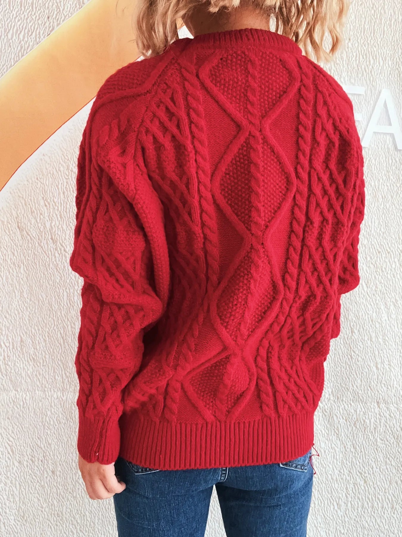 Cable Knit Long Sleeve Sweater