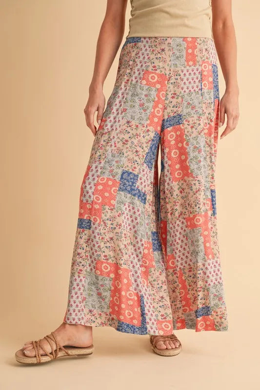 Aemi+Co Printed Wide Leg Pants