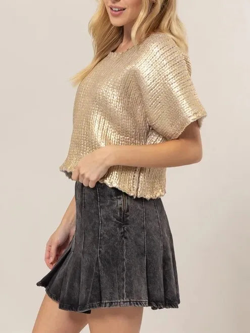 HYFVE Metal Coated Knit Sweater