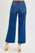 RISEN Full Size Tummy Control High Rise Wide Crop Jeans Plus Size