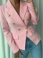 Decor Button Lapel Collar Blazer