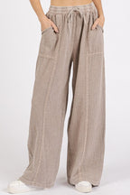 Mittoshop Lace Trim Detail Elastic Waist Cotton Gauze Pants