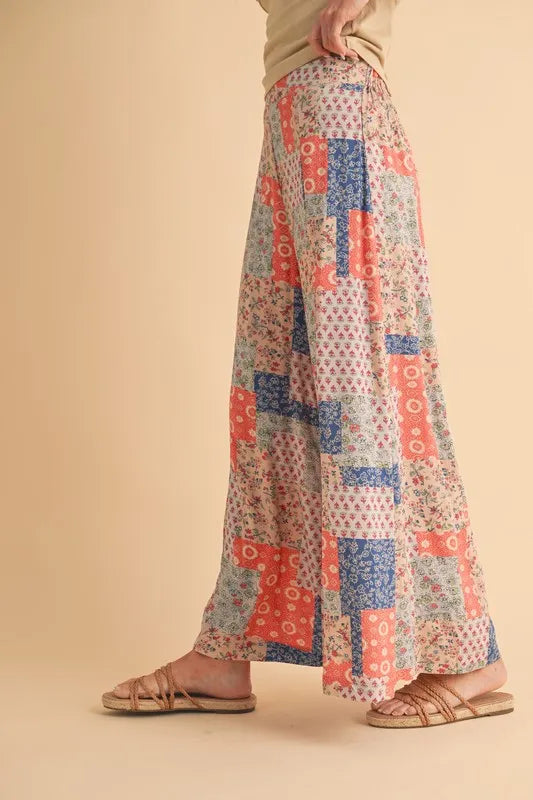 Aemi+Co Printed Wide Leg Pants