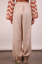 VERY J Wide Leg Gauze Solid Pants