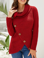Full Size Texture Turtleneck Long Sleeve Sweater Plus Size