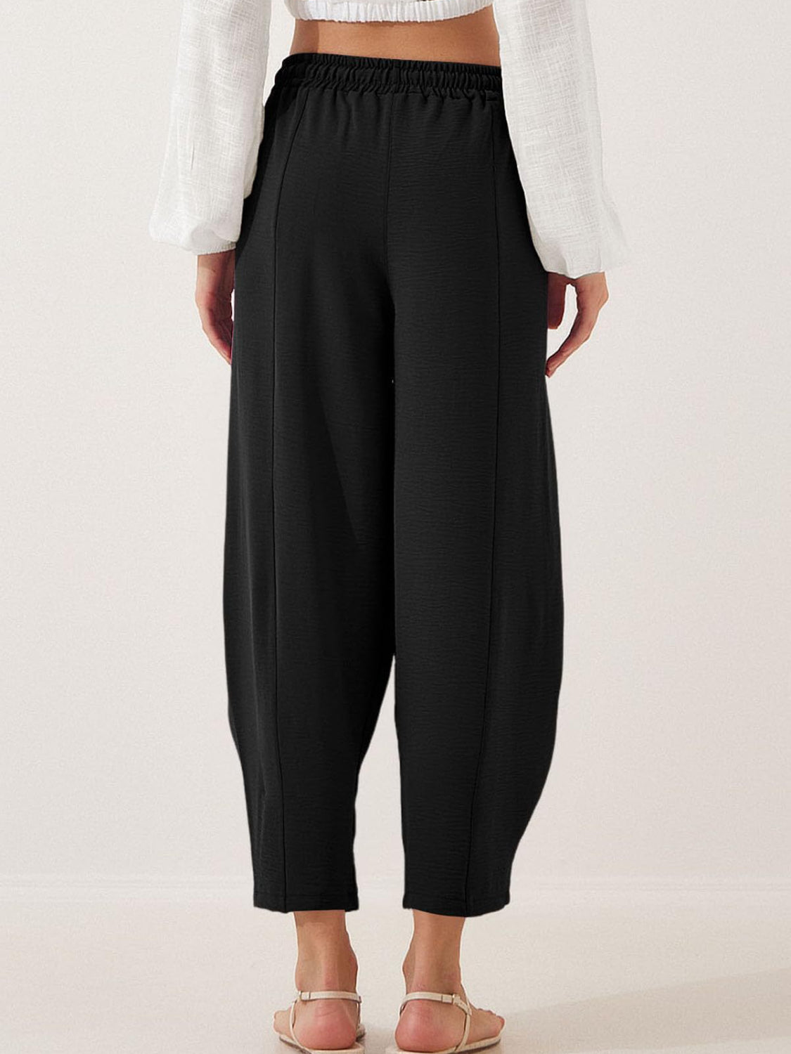 Full Size Drawstring Cropped Jogger Pants Plus Size