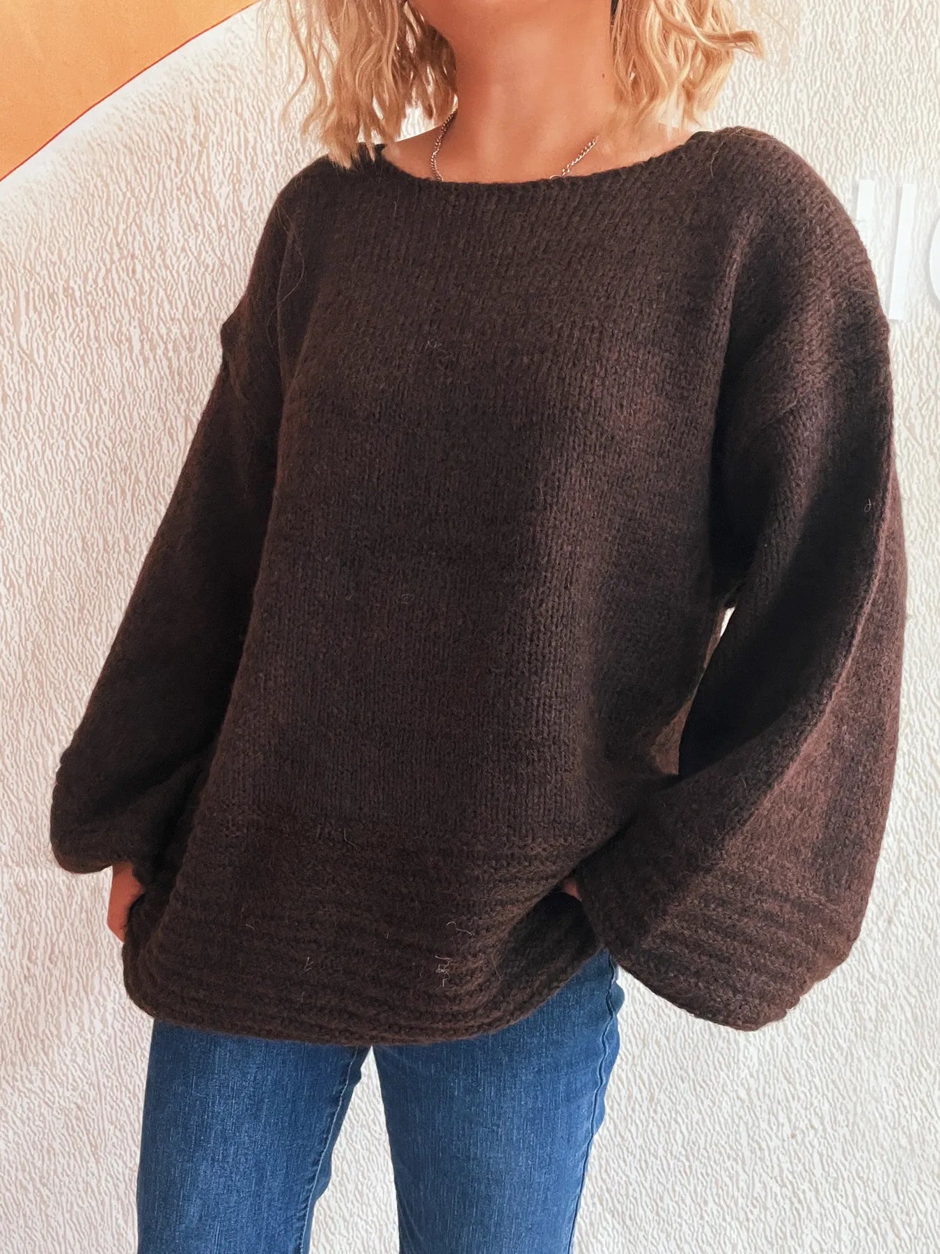 Relaxed Fit Round Neck Sweater