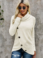 Full Size Texture Turtleneck Long Sleeve Sweater Plus Size
